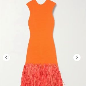 Aje orange raffia dress